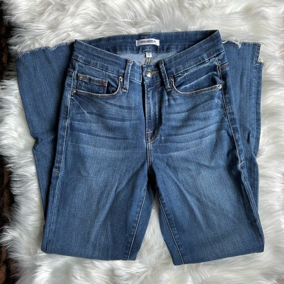 Good American Good Straight Jeans Medium Blue Size 25 - Picture 2 of 5
